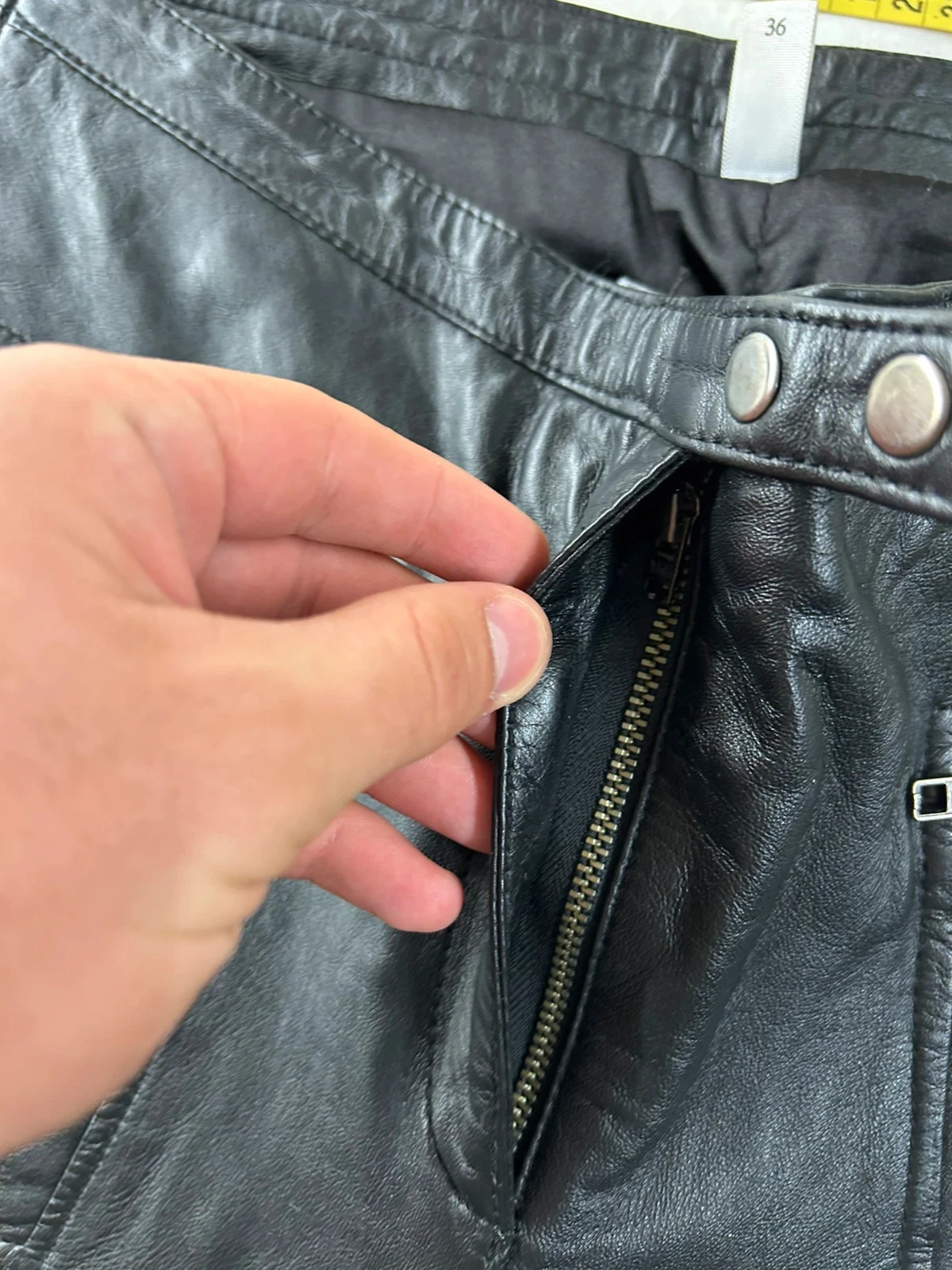 Pantalón negro recto de cuero Vero Moda talla 36 100% cuero – photo 7